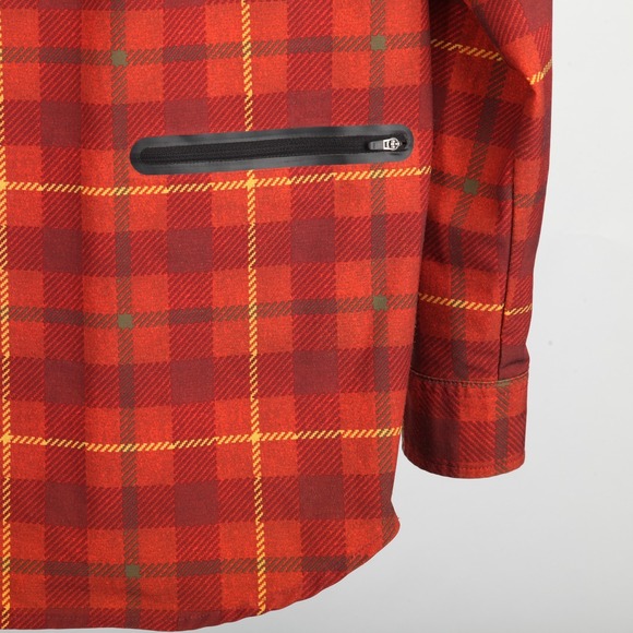 Troy Lee Designs Shirt Mens XL Red Plaid Snaps Hybrid MTB Riding Jacket - Picture 5 of 13